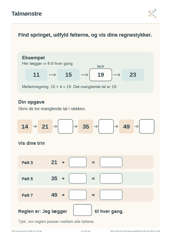 Preview of Find talmønsteret
