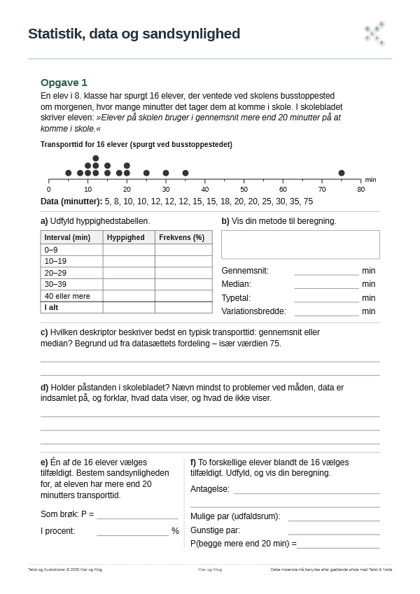 Forhåndsvisning af Transporttid til skole