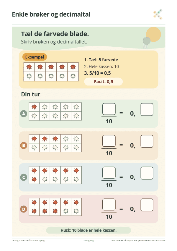 Preview of Efterårets decimaltal