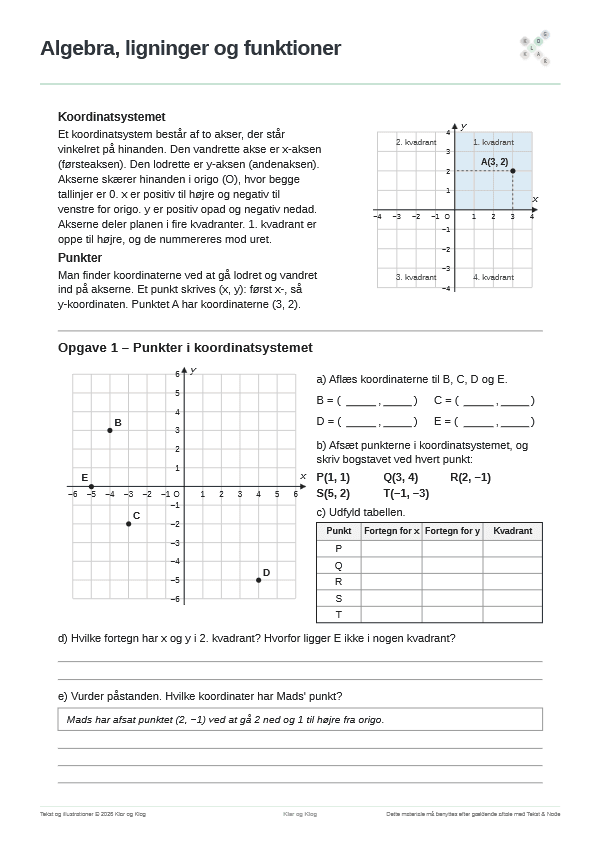 Preview of Koordinatsystemet og punkter