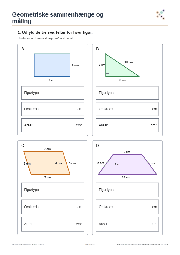 Forhåndsvisning af Geometriske figurer