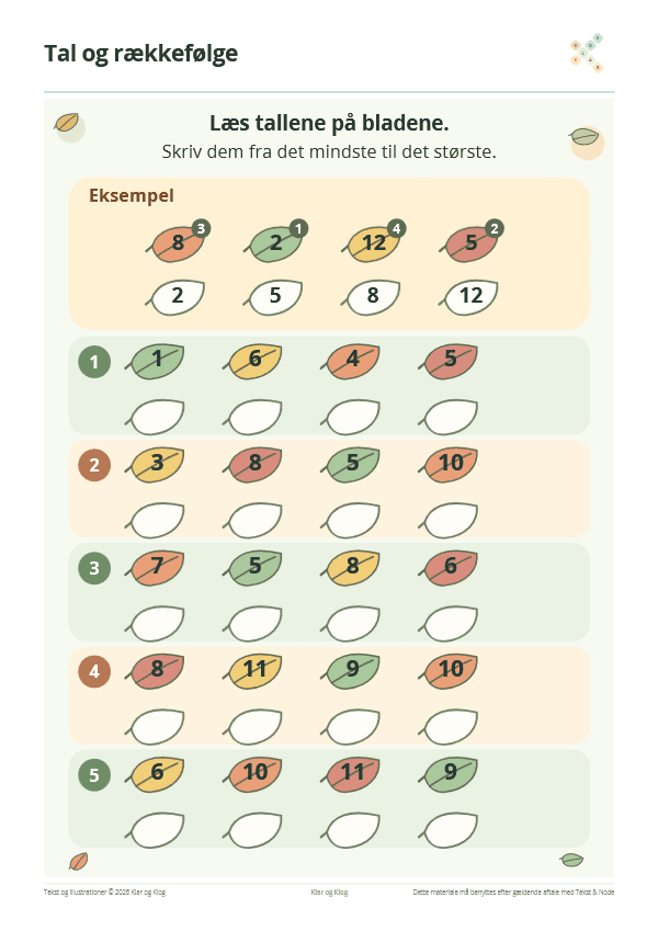 Forhåndsvisning af Blade i rækkefølge