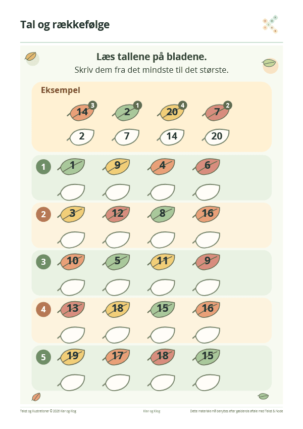 Forhåndsvisning af Blade i rækkefølge